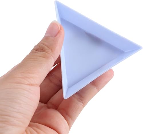 Miniatura 8 de Juego de 10 bandejas triangulares de plástico, bandeja de cristal con diamantes de imitación para arte de uñas, bandeja de clasificación de cuentas,