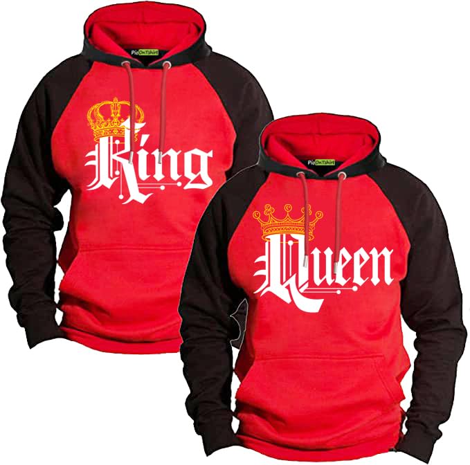 100% Cotton Heavyweight King Hoodies for Men King and Queen Matching Hoodies Couples Sweatshirt Pullover Outfit Set4