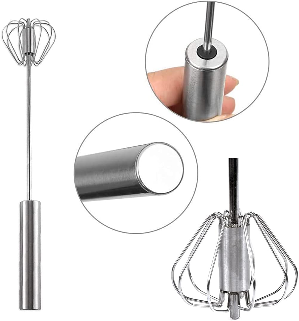 2 Egg Mixers, Multifunctional Stainless Steel SemiAutomatic HandHeld