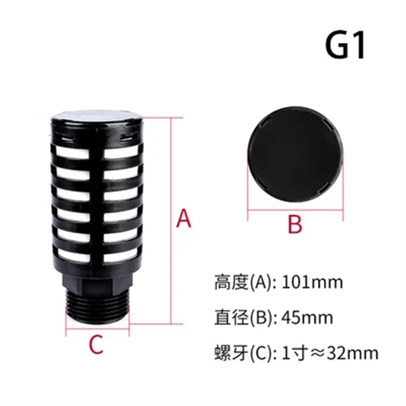 Silenziatori Pneumatici, marmitte, silenziatori Filtro antirumore con Filettatura Maschio Slip Lock for Pompa nebulizzatrice(PSL-G1)
