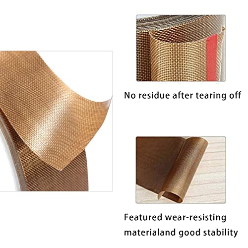 Ptfe Coated Fiberglass Telfon Tape,High Temperature Tape,Drying Mechanical Conveyor Belt, Welding Sealing Tape,Teflon Tape For Vacuum Sealer Machine(Brown, 50Mm X 11Yards(33Feet) X 0.18Mm) #TOP3