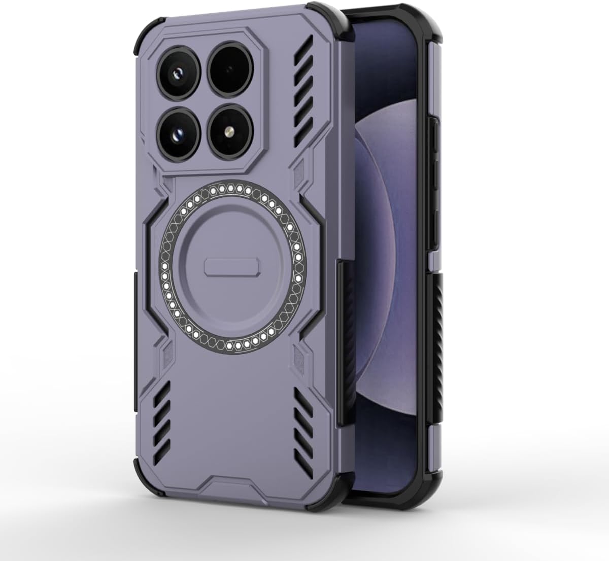 Case Cover for Xiaomi MI 17 (6.3" Inches) Shockproof Armor Rugged Slim Mobile Phone Shell, Magnetic TPU, 360 Protection, Wireless Charging - Purple
