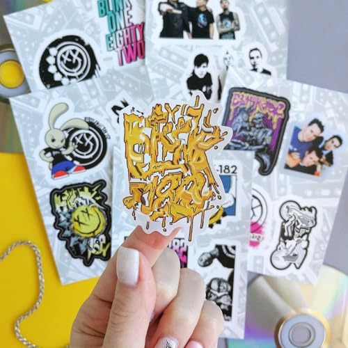 Image of Stickers for Adults, Rock Band Stickers Skateboard, 35 Pieces of Strong Adhesive and Waterproof Decals, Guitar and Laptop Decals for Teens, Gifts for Women & Men