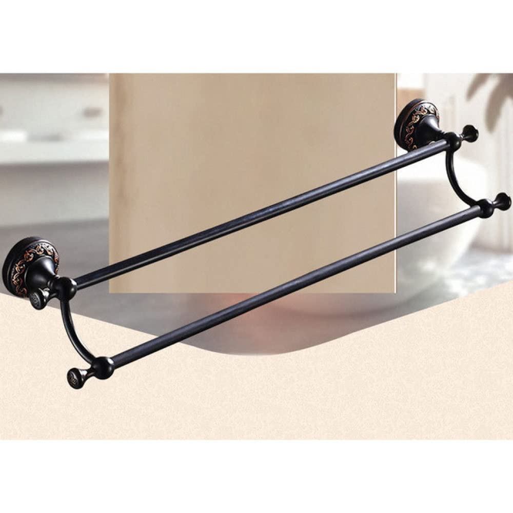 Accessoires de salle de bains avec double barre 50cm et brosse pour confort chic