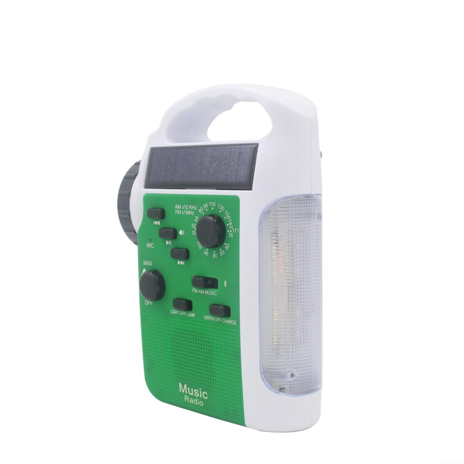 Radio d'urgence Multi-Fonctionnelle Radio et Lampe de Poche Solaires ainsi Manuelles chargeur de téléphone portable(green)
