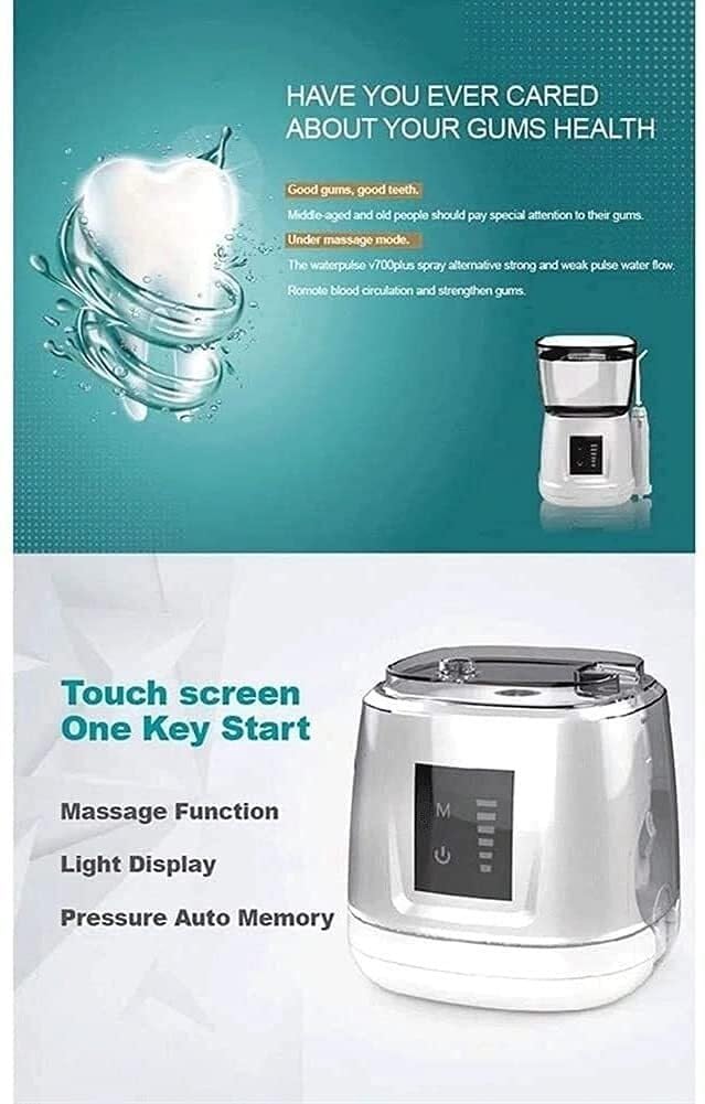 Irrigatore Orale Professionale da banco Elettrico for Denti, idropulsore Dentale da 1000 ml, Famiglia di idropulsori dentali Professionali con 6 Punte a Getto multifunzionali