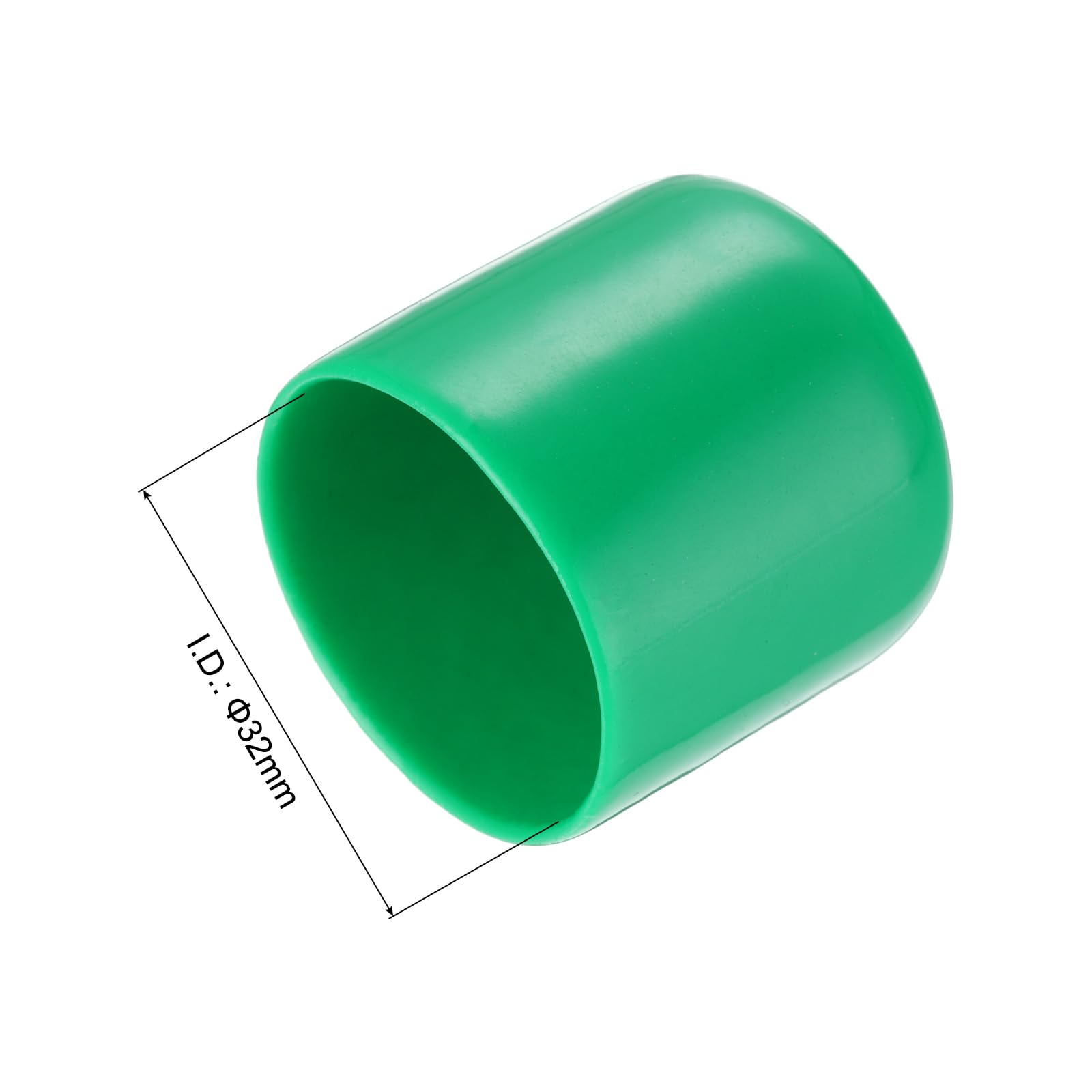 uxcell Lot de 20 embouts en caoutchouc vinyle PVC, cache-filetages pour tubes ronds, 32 mm, vert foncé