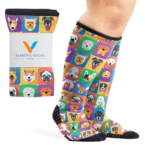 Image of Viasox Compression Socks for Women and Men, Knee High Socks 12-15 mmhg Circulation Support for Flight, Travel, Daily