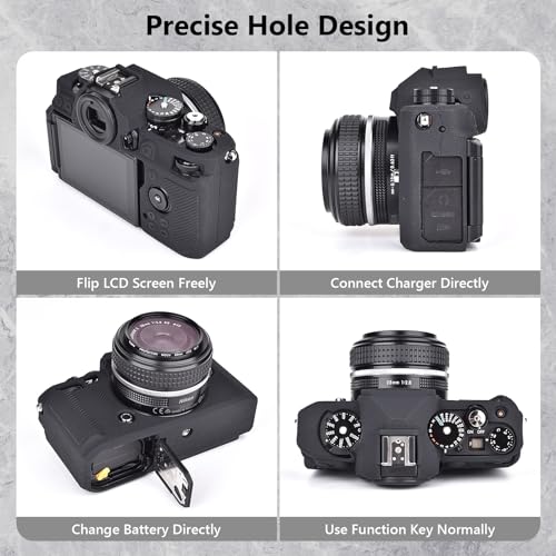 Funda de silicona MUZIRI KINOKOO para cámara Nikon Zf negra miniatura 2