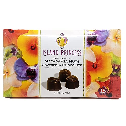 Island Princess 100% Hawaiian Macadamia Nuts Covered in Chocolate 5oz(141g) Flower pack special edition
