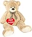 BRUBAKER Peluche géante XXL - Ours / Nounours - 150 cm - Beige - Cœur en Peluche 'Happy Birthday' Inclus