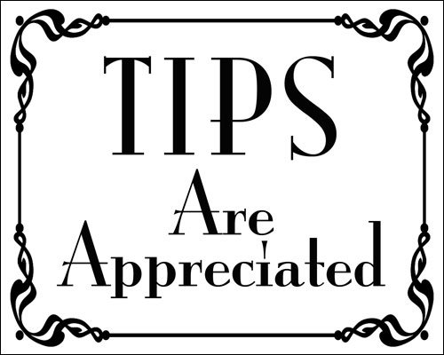 White: Tips are Appreciated Sticker (Business Vinyl Decals, Support Tipping Service Your Waiter, Barista for Tip Jars (3 x 4 inch)