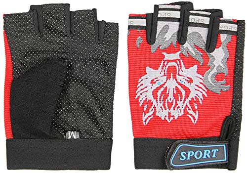 Girls Boys Half Finger Cycling Gloves Sport Gym Gloves Racing Mitts Non-Slip Gel Short Finger Breathable Summer Gloves Mountain Road Bike Riding Bicycle Running Gloves
