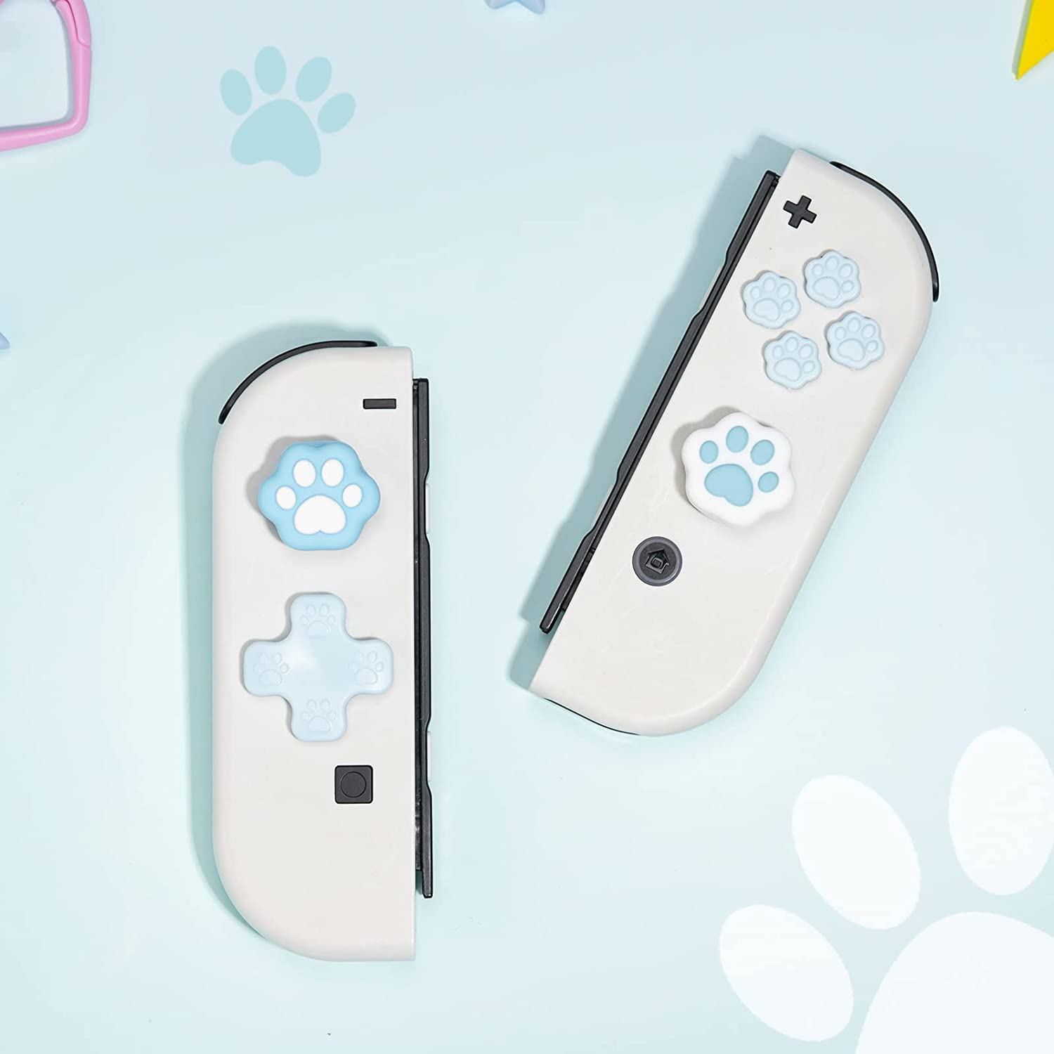 GeekShare Cat Paw Thumb Grip Set Compatible con Switch/OLED - Azul