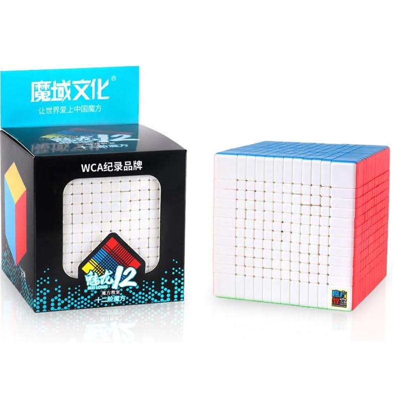 Image of HAWKISTER Moyu Mfjs Meilong 12X12X12 Cube Stickerless High Speed Cube (12X12 Mofang Jiaoshi Cubing), 93Mm Size, For Kid