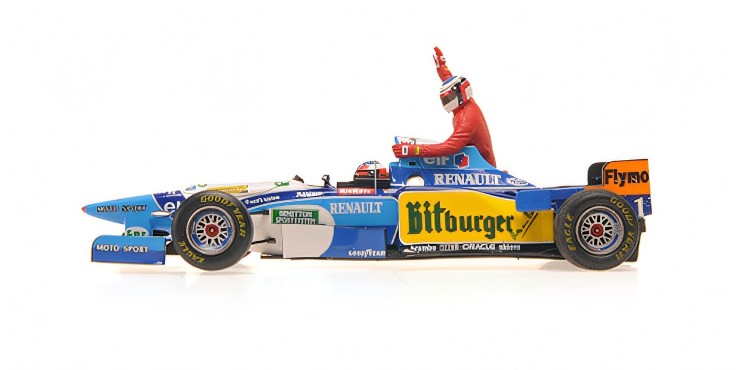 Minichamps 517950601 1:43 Benetton Renault B195-Michael Schumacher-Canadian GP 1995 con Alesi Figure Auto da Collezione in Miniatura, Multicolore