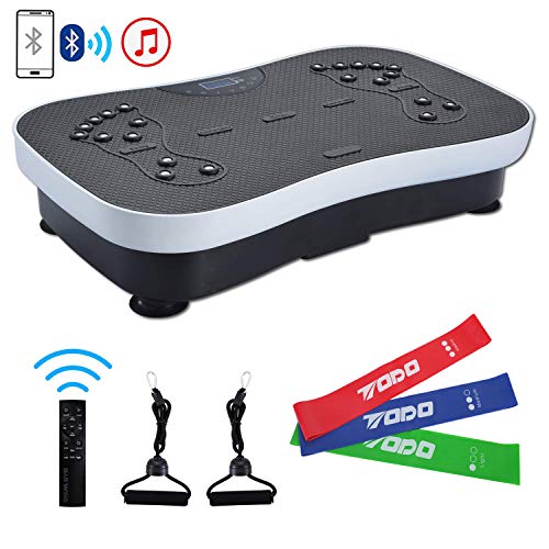 TODO Vibration Platform Power Plate Whole Body Vibrating Massager, Remote Control/Bluetooth Music/USB Connection/Resistance