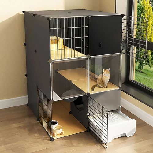 Parc pour chat amovible parfait pour créer un lieu d'exercice dans le salon