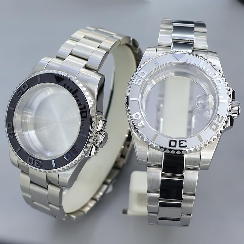 Men's 40mm Stainless Steel Diving Watch Case with Black Bezel for NH35/36 Miyota 8215 2824 Movement Custom Modding