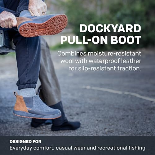 Grundens Dockyard Pull-On Boot - Watersistent Ankle Rain Boot, Deck, Boat, and Fishing Boot with Breathable Lining Anti-Slip Rubber2