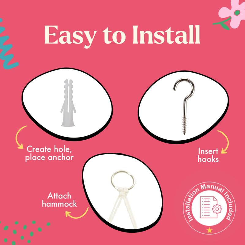 Miniatura 4 de Lilly's Love Hamaca de macramé para almacenamiento de animales de peluche, grande, decoración bohemia de habitación, almacenamiento de juguetes,