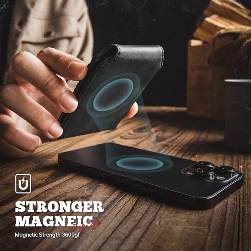 DUGRAFT MagSafe Wallet, Magnetic Phone Wallet for iPhone 12/13/14/15 Series, Card Holder for Phone Case, Leather Phone Card Wallet with Adjustable Stand, ID Window, RFID Blocking MagSafe Accessories2