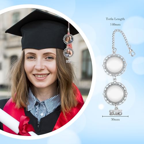 Custom Graduation Cap Tassel Photo Charm Personalized Graduations Memorial Charm Class of 2025 Grad Cap Tassels Decorations Grad Gift for Him Her - Thumbnail 7