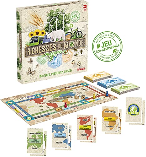 Lansay - RICHESSES du Monde - Edition Green - Jeu de Société Éco-Responsable - Acquérir Un Maximum de Richessses - Jeu Educatif Tactique & Familial - 2 à 6 Joueurs - pour Enfants dès 8 Ans