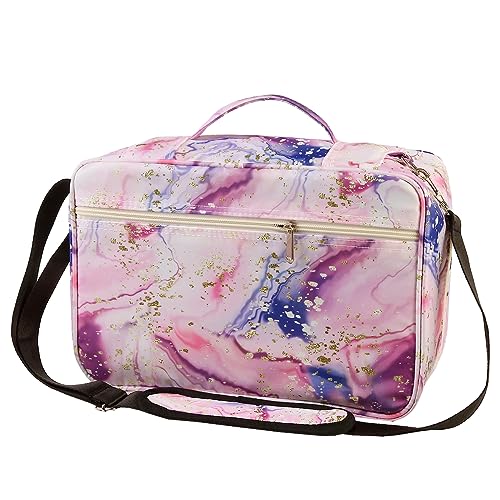 Image of 300 Slots Color Pencil Case - Pencil Holder with Handy Wrap & Zipper, Multilayer Holder for for Watercolor Pens or Markers (Marble Pink)