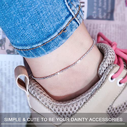 Image of Ankle Bracelets for Women,18K Gold Plated Layered Beads Snake Chain Anklet for Women,Summer Beach Dainty Anklets Foot Jewelry Gift
