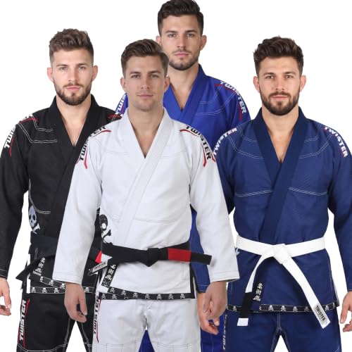 TWISTER FIGHT WEAR Progress 5.0 Brazilian Jiu Jitsu Gi IBJJF Approved Triple Stitches Reinforcement Preshrunk Pearl Weave 475gram White A2 Unisex