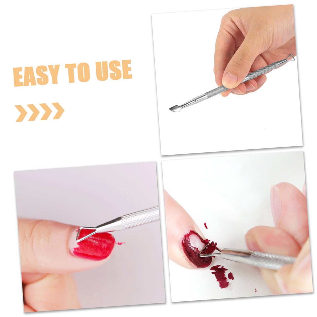 NULYLU Cuticle Remover Tool Nail Art Tools Set Metal Cuticle Nail Polish Remover
