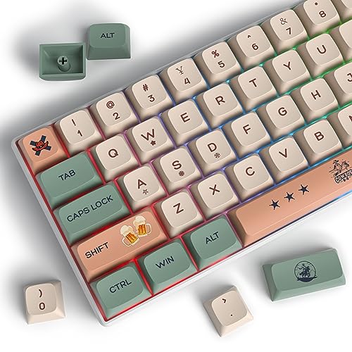 Image of Guffercty kred 136-keycaps XDA Profile PBT Keyboard Key caps Full Set, Custom Keycaps Dye Sublimation for 61 /68 /84 /87 /108 Mechanical Keyboard (Cowboy)