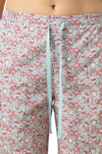 Image of Van Heusen Women's Printed Lounge Pants | Drawstrings & Side Pockets | Ultra Soft Fabric | Relaxed Fit | At home pyjamas | Everyday Comfort | Printed | Style 55306 | Available in Pack of 1 & 2