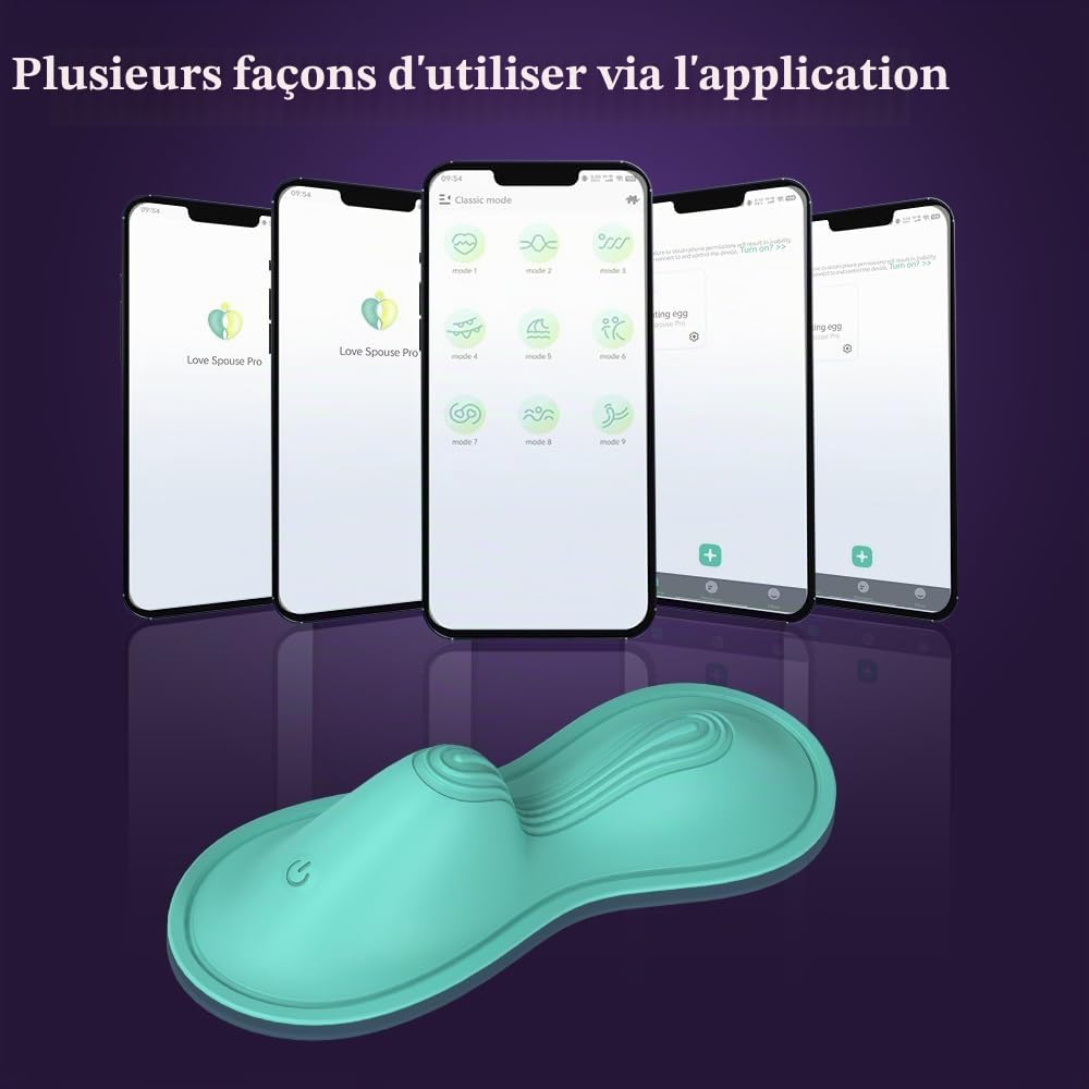 BeHorny Vibromasseur papillon Panty, coussinet de stimulation pour clitoris et lèvres, contrôle par application, rechargeable