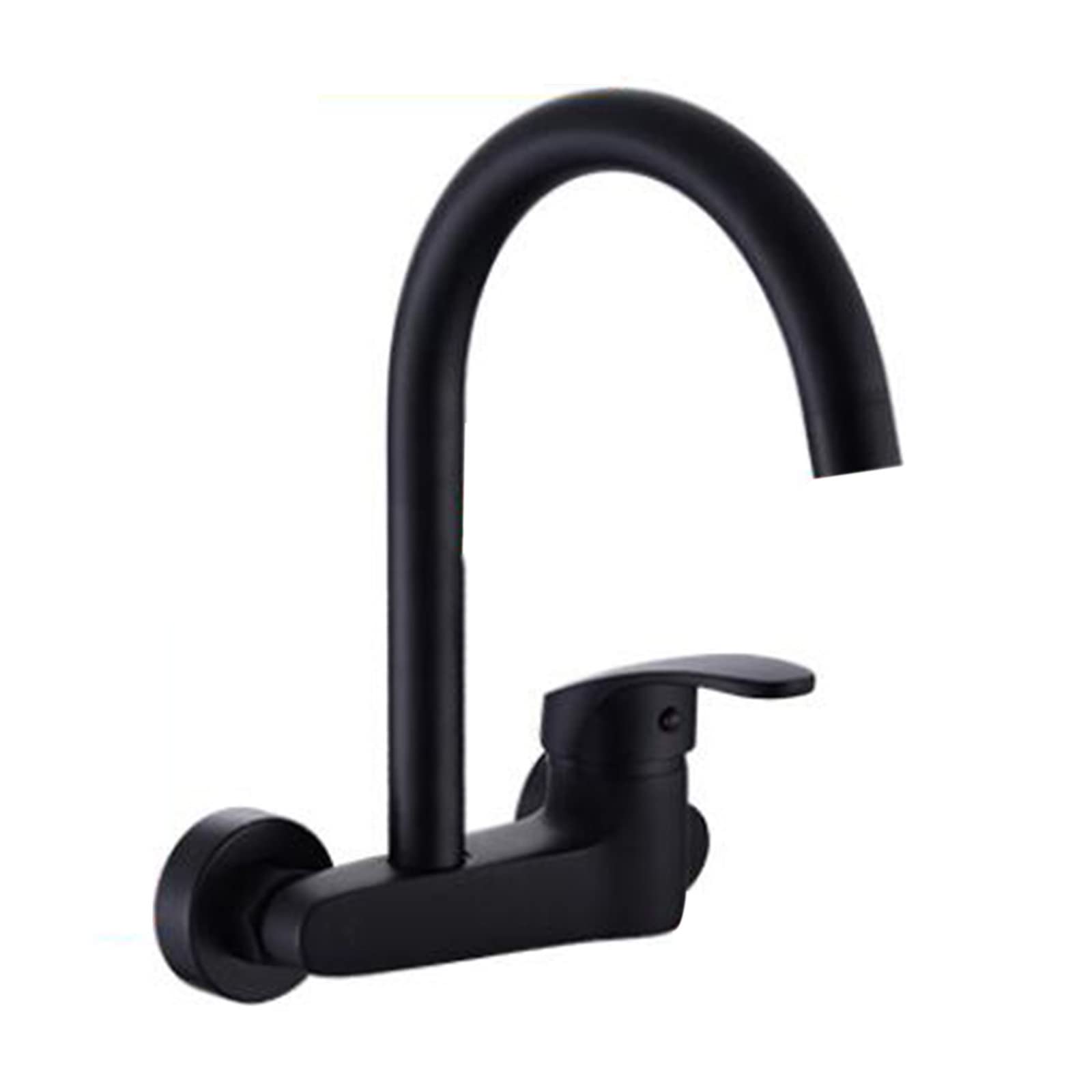 ZYCHSJXA Wall Mount Kitchen Faucets Double Bore Hot Water and Cold Brass Swivel Sink Faucet-Gold(Nero)