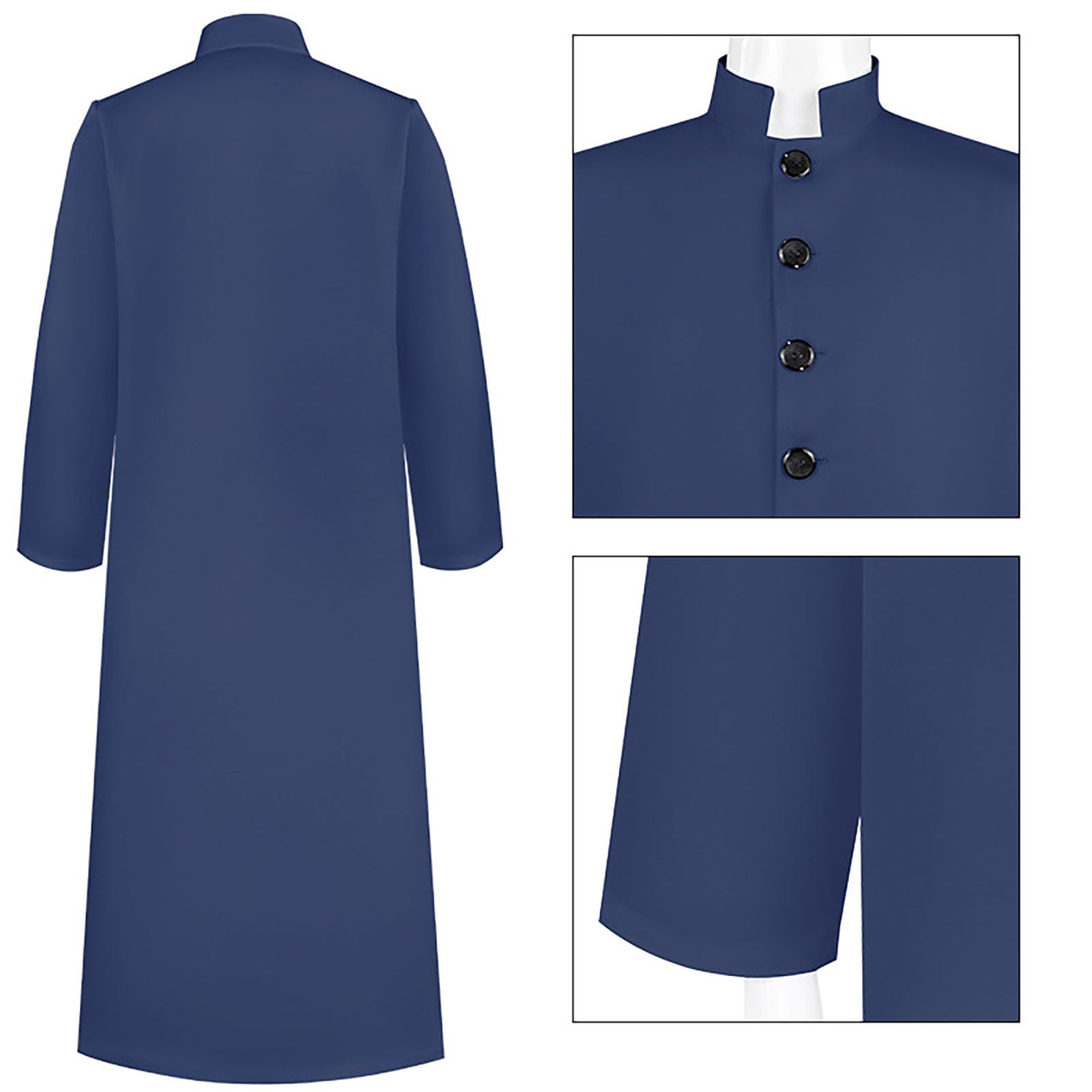 Caftán de manga larga para hombre Caftán Largo Thobe Hombres Ropa de Oración para Hombres Ropa Árabe Simple Traje de Casa Chino Chino Casual Chino Traje Casual Chino