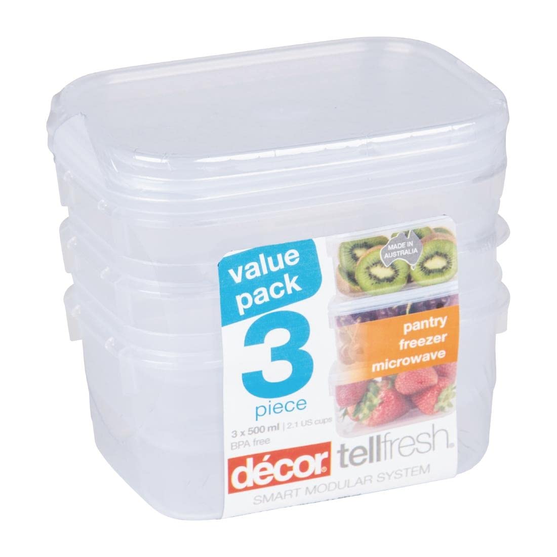 Décor Tellfresh - Contenitore alto con paletta per dispensa, grande contenitore ermetico, design pratico e impilabile, capacità 1,75 l