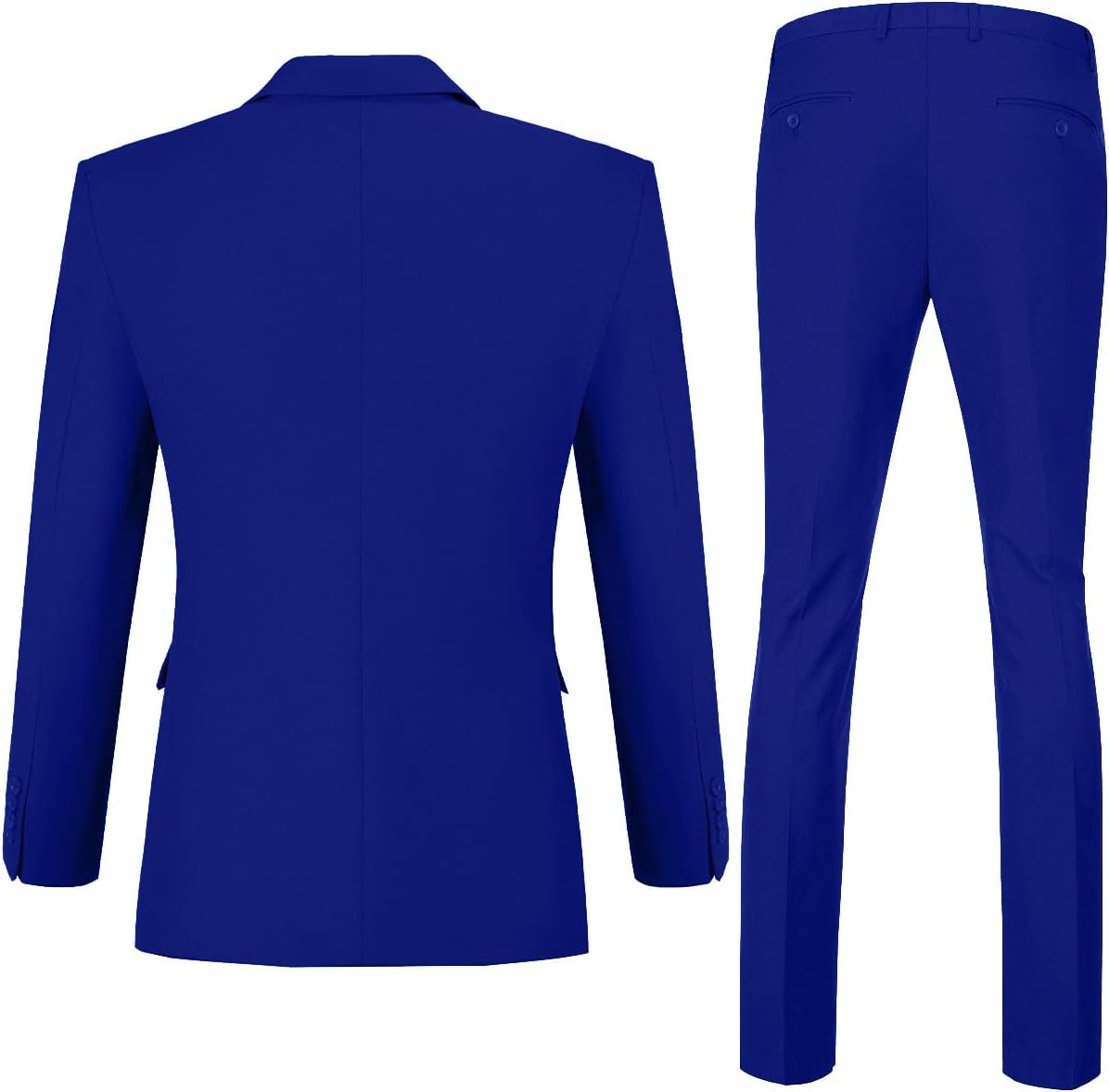 Mens Slim Fit 2 Piece Suit Two Button Notched Lapel Solid Suit Jacket Pants Set Tuxedo for Prom - Image 2