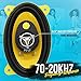 Pyle Car Three-Way Speaker System-Pro 4x6Inch 180W 4Ohm Mid Tweeter Component Audio Sound Speakers For Car Stereo w/30Oz Magnet Structure, 2” Mount Depth Fits Standard OEM-PLG46.3 (Pair),Black/Yellow