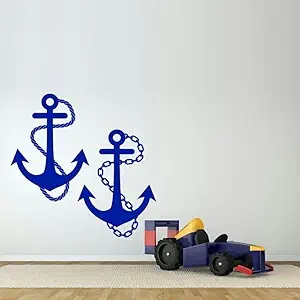 GADGETS WRAP Wall Decal Vinyl Sticker Navy Ship Anchor Boys Hobby for Office Home Wall Decoration