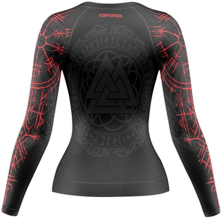 Viking Women's Compression Shirt Long Sleeve MMA BJJ Rash Guard Grappling Jiu Jitsu No Gi