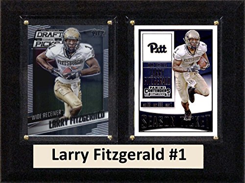 C&I Collectables NCAA Pittsburgh Panthers Men's Larry Fitzgerald Two Card Plaque, Brown, 6"X8"