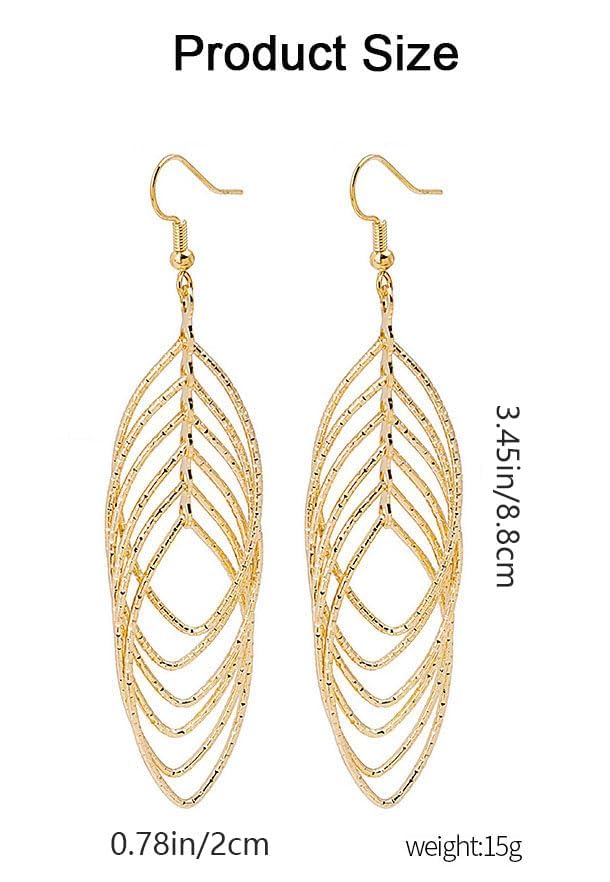 Gold Dangle Earrings for Women Dangling Silver Bohemian Earrings Statement Layered Boho Drop Earrings3