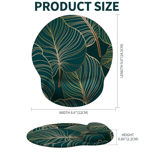 Image of eulps Mouse Pad with Wrist Rest, Comfortable Computer Mousepad with Gel Wrist Support Smooth Surface and Non-Slip PU Base for Pain Relief, Laptop, Office & Home (Tropical Plants)