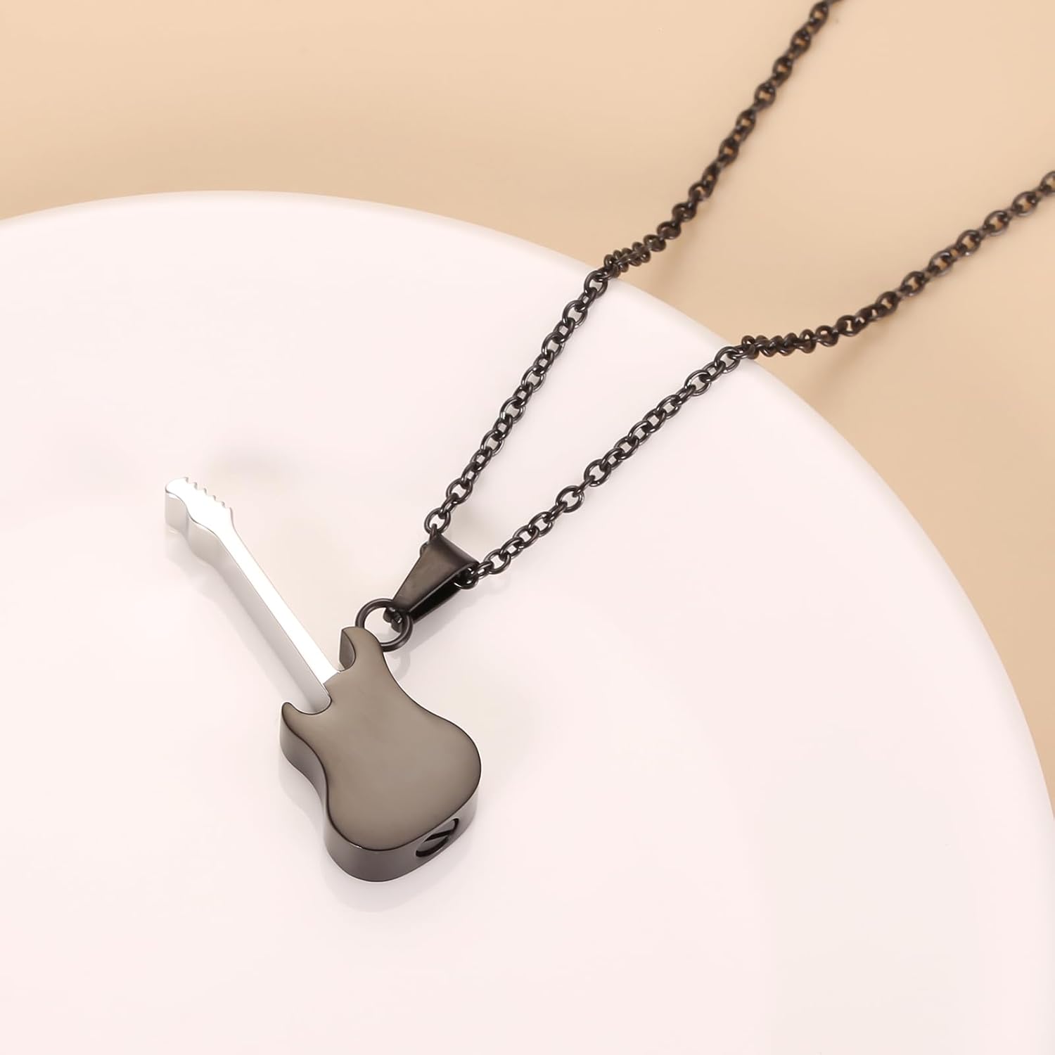 Keepsake Necklace For Ashes For Music Lovers Stainless Steel Guitar Cremation Jewelry Women Men Memorial Urn Pendant Loved Ones Ashes Necklace - Image 5