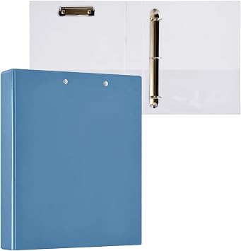 Steel Blue 3 Rings Binders 1-1/2 Inch Decorative Cute Three Ring Binder with 3 Interior Pockets Basic Binder Notebook for Work School Office, 1 Pack