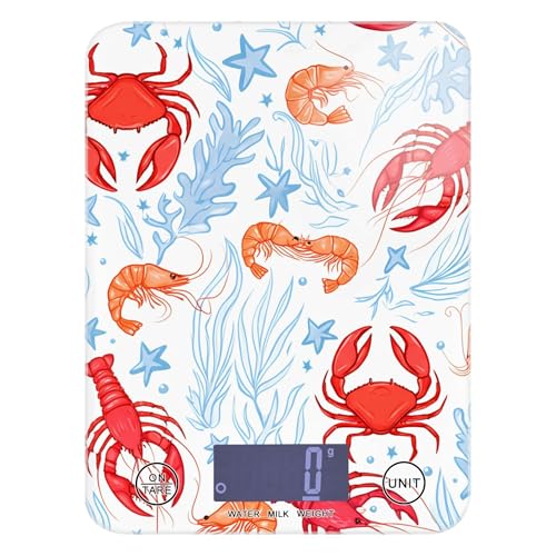 Burbuja Red Crabs Shrimp Food Scale, Digital Kitchen, LCD