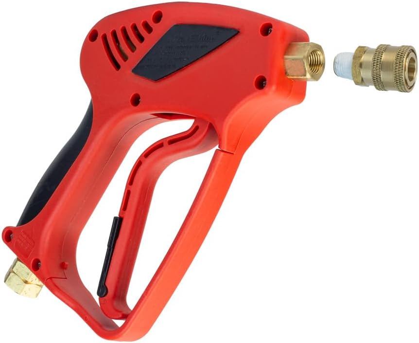 Maxshine Short Pressure Washer Gun | High-Pressure Water Handle with 1/4” Quick Connector Coupler | Power Washer Gun Compatible with Foam Cannon | Includes 3/8” Male & M22 14mm Twist Plug Connectors