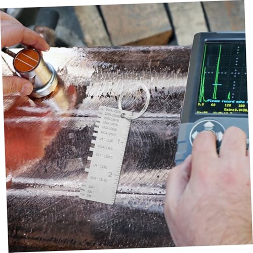 Calibrador de fillete de acero inoxidable POPETPOP, herramienta de medición precisa para soldadores, calibrador de grosor de alambre y verificación de soldadura miniatura 4